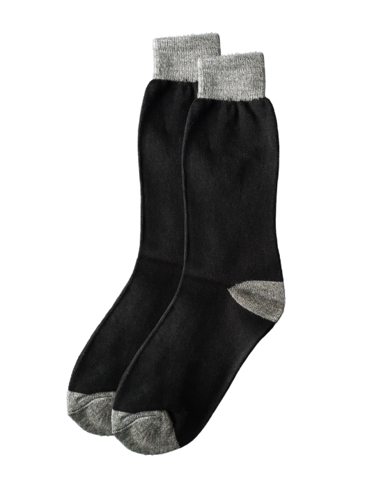 Men acrylic socks plain design black